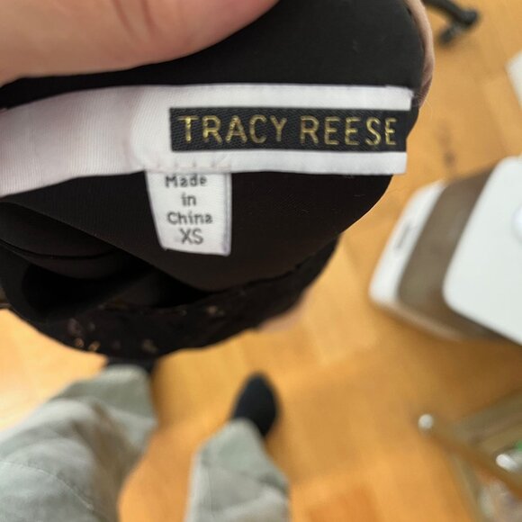 TRACY REESE Black Lace over Silk Organza Top Size XS - Picture 7 of 8